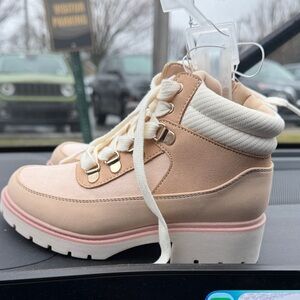 Girls Beige Ankle Boots